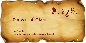 Morvai Ákos névjegykártya