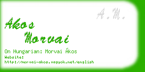 akos morvai business card